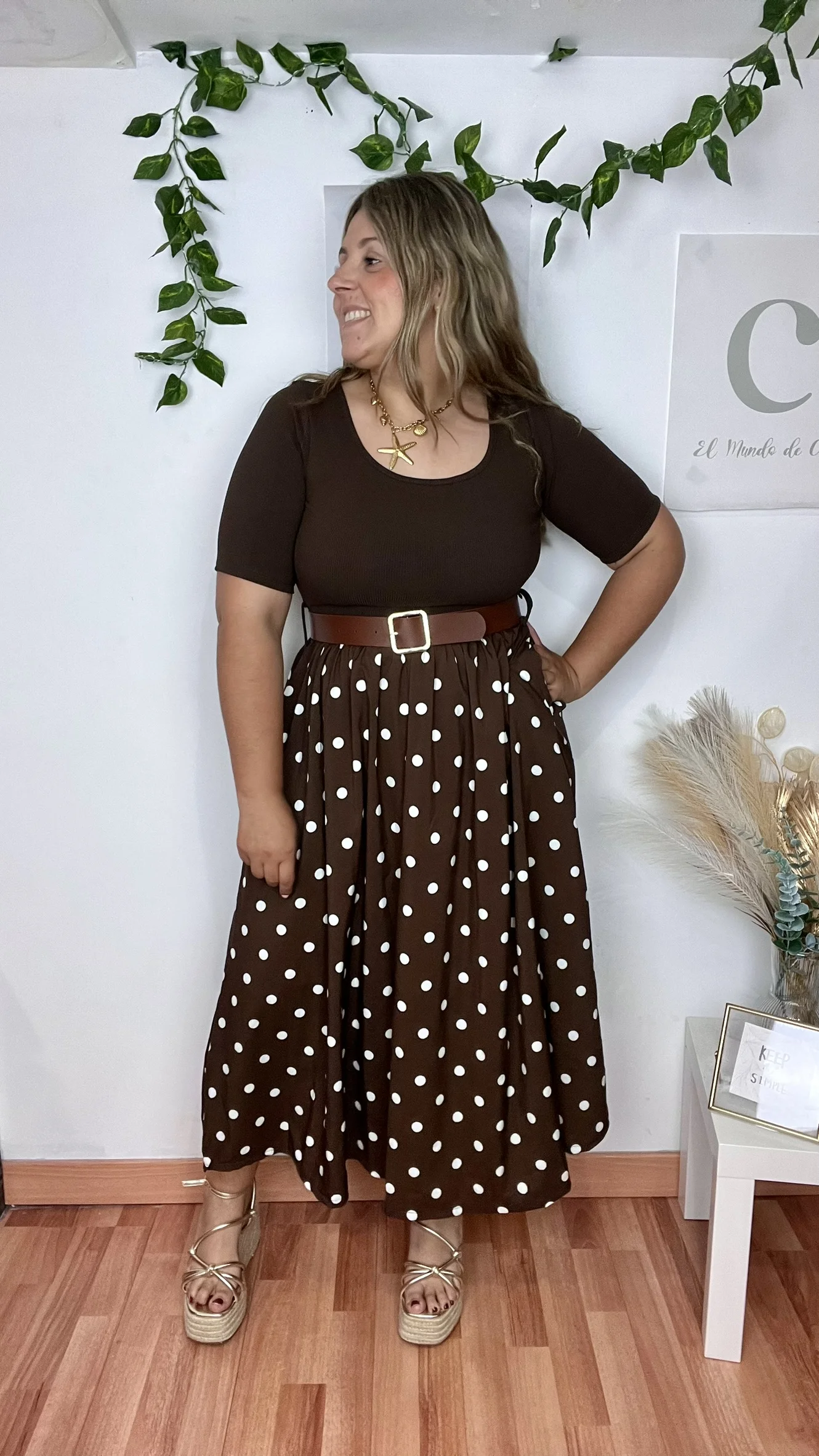 Vestido Irene Marron